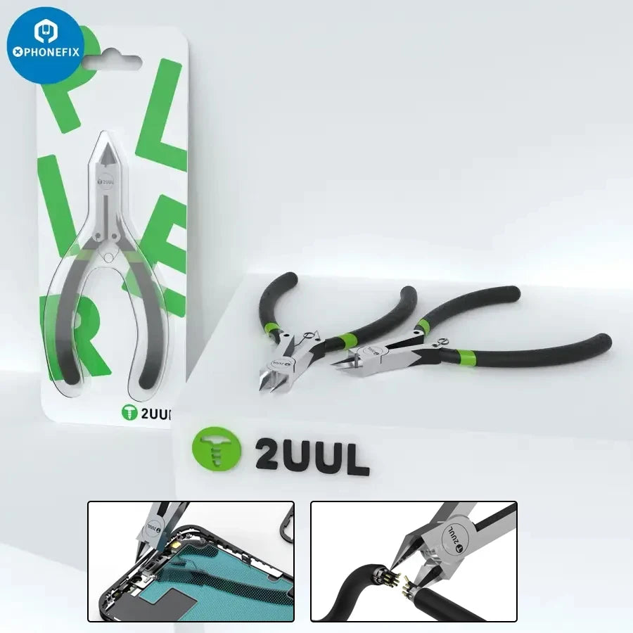 2UUL DA83 Precision Basic Cutting Pilers Mini Anti-Slip Handle Pilier for Mobile Phone Screen Frame Cutting Removing PCB Repair