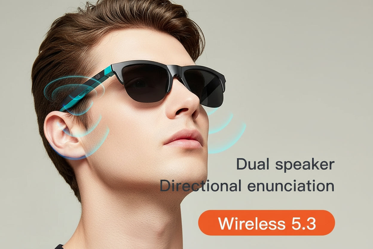 New Smart Bluetooth V5.3 Sunglasses Glasses Call Outdoor Sports Headphones HIFI Black Technology Anti-touch UV For Men And Women