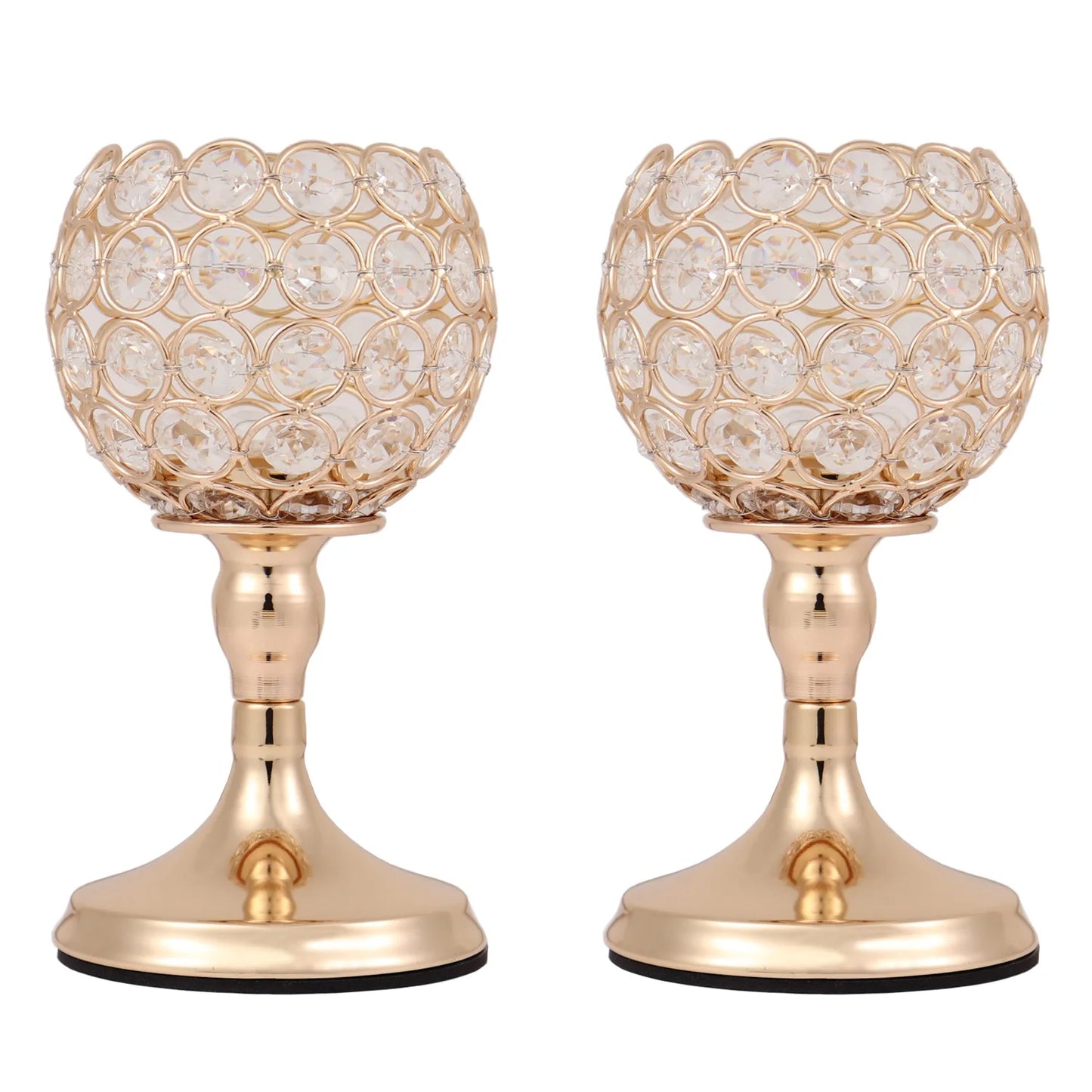 Crystal Tealight Candle Holders, Metal Glass Candlesticks, Wedding Table Centerpiece, Christmas Party, Home Decoration