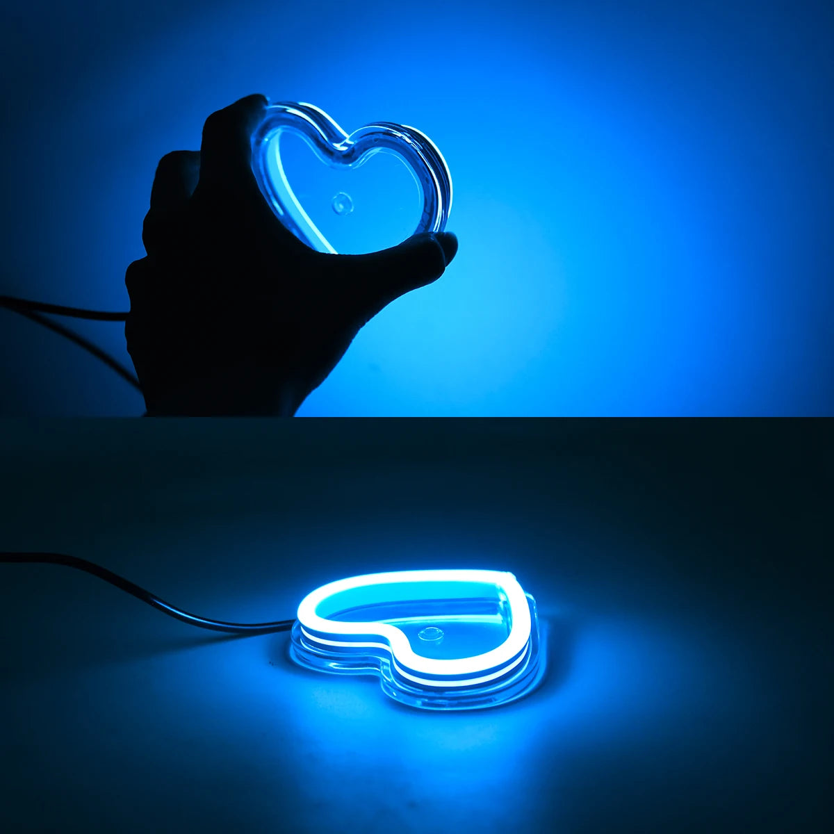 USB Car LED Window Light Car Interior Decoration Ambient Light Flashing Glowing Heart-shape Lighting Atmosphere Lamp LED Sign