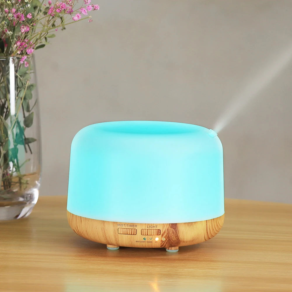 500mL Electric Ultrasonic Humidifier & Aroma Essential Oil Diffuser with Aromatherapy 1 Year Warranty