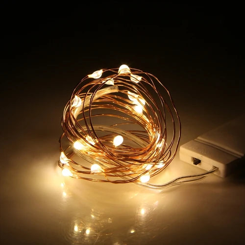 Copper Lights 1m 2m 3m Mini Fairy Lights CR2032 Battery Operated String Light for Bedroom Christmas Party Wedding Decoration