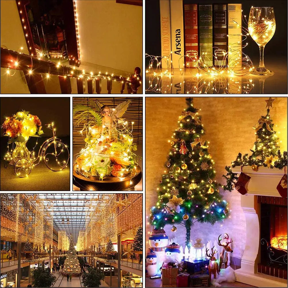Copper Lights 1m 2m 3m Mini Fairy Lights CR2032 Battery Operated String Light for Bedroom Christmas Party Wedding Decoration