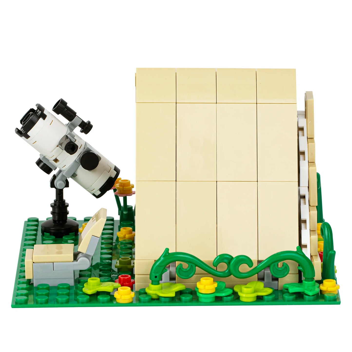 MOC3014 Outdoor Grass View Camping Tent Scene Telescope Plants Model DIY Educational Building Block Gifts Toys for Kids 179Pcs