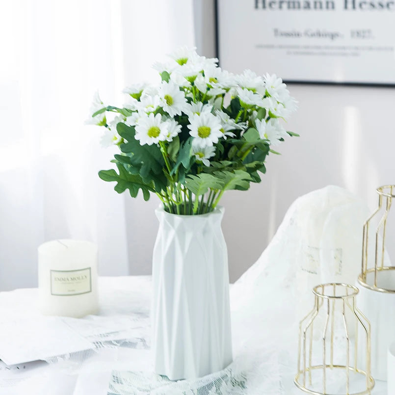 21 Heads Autumn Silk Daisy Bouquet Festival Vase for Home room Wedding outdoor Decoration Household  Artificial Flowers diy Gift