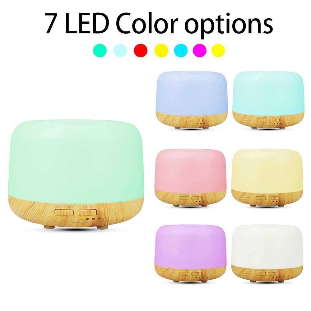 500mL Electric Ultrasonic Humidifier & Aroma Essential Oil Diffuser with Aromatherapy 1 Year Warranty