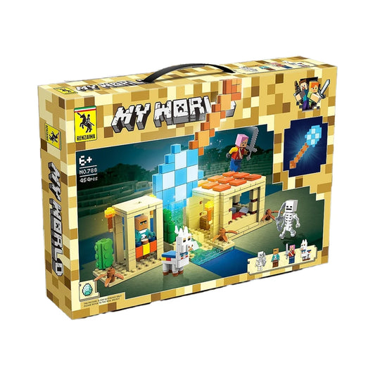 My World Building Blocks End Shadow Dragon Village Guardian Assembly Model Light Decoration Boy Toy