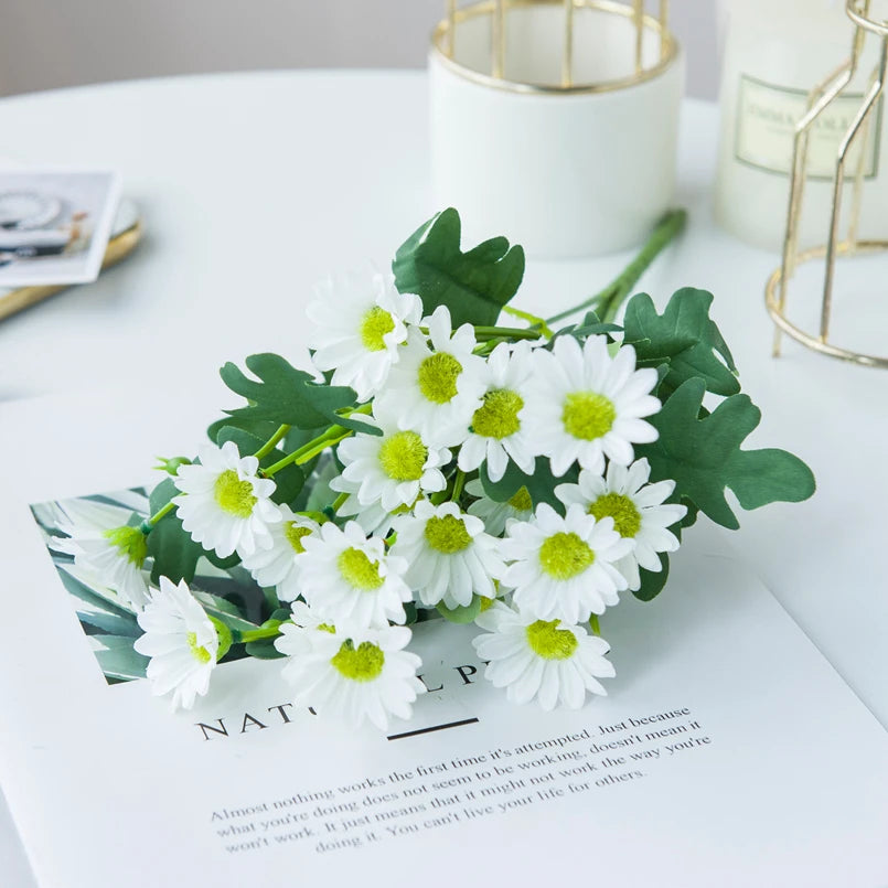 21 Heads Autumn Silk Daisy Bouquet Festival Vase for Home room Wedding outdoor Decoration Household  Artificial Flowers diy Gift