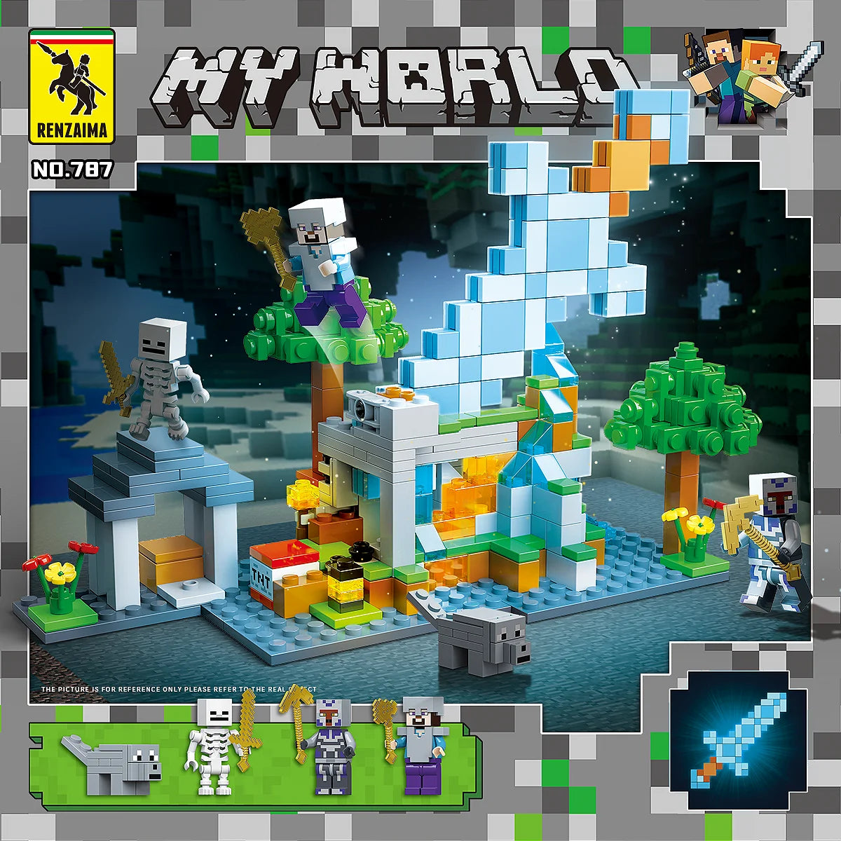 Jeu Minecraft dragon vue détaillée pièces assemblage