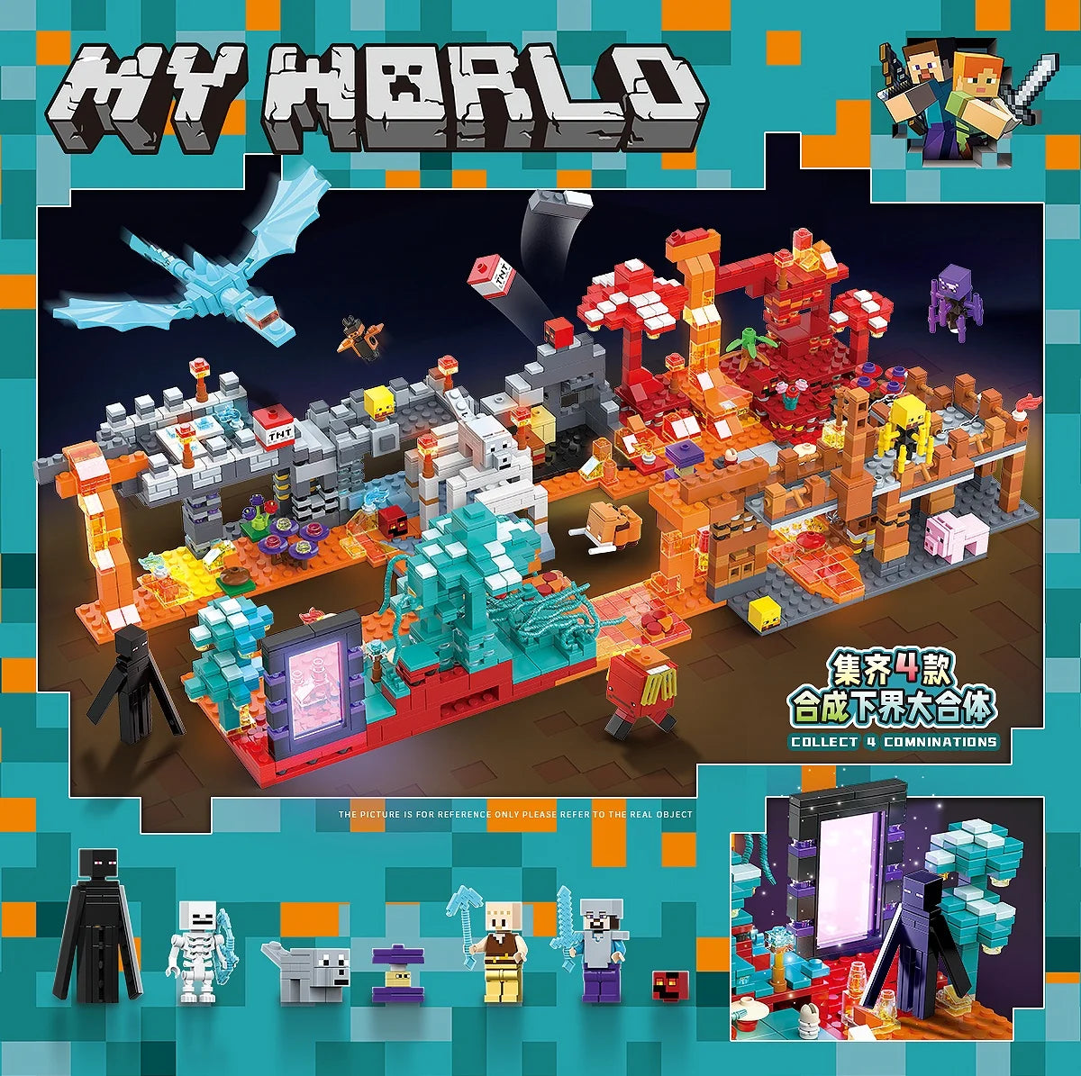 Jeu construction dragon vue détaillée couleurs vives