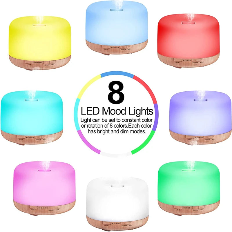 Wood Grain Aroma Diffuser Air Humidifier Essential Oil Machine With Colorful Night Lights USB Humidifier Mini Size Humidifier