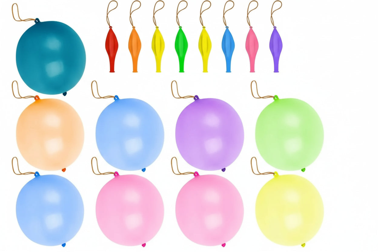 Jeu 10Pcs Punch Balloons with Rubber Band 18inch Thicken Fun Ballon Birthday Party Baby Shower Kids Daily Games Wedding Decoration