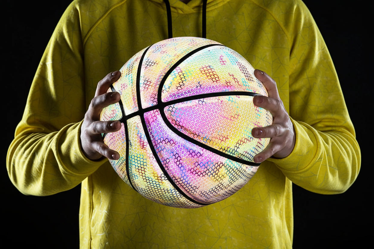Jeu Basketball Holographic Glowing Reflective Basketball Luminous Glow Basketball