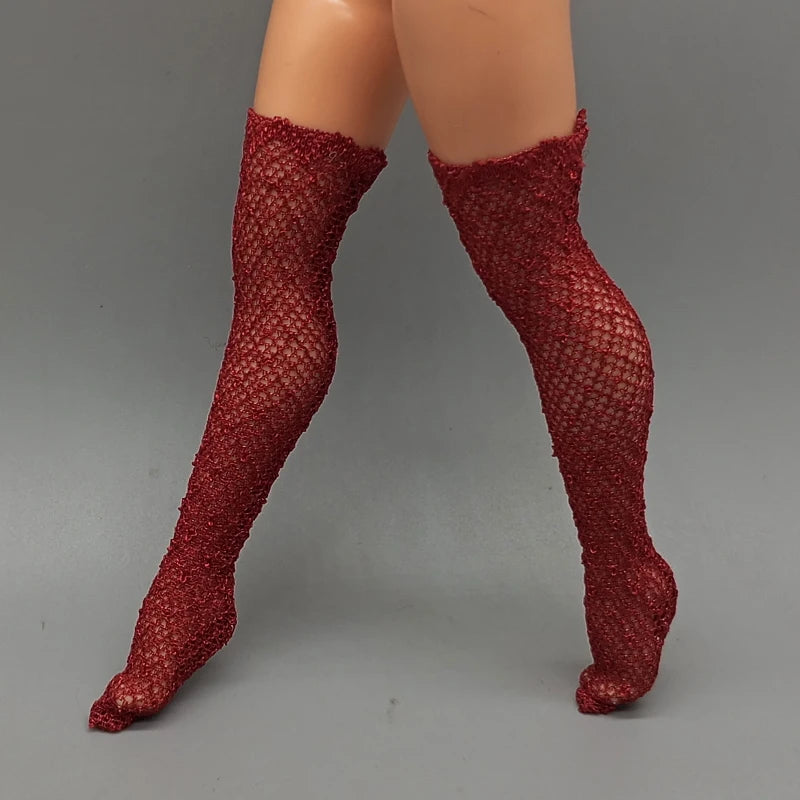 Suitable 25CM Winter Dolls Fishnet Stockings Rainbow Striped Socks For Dolls Girls Christmas Gift