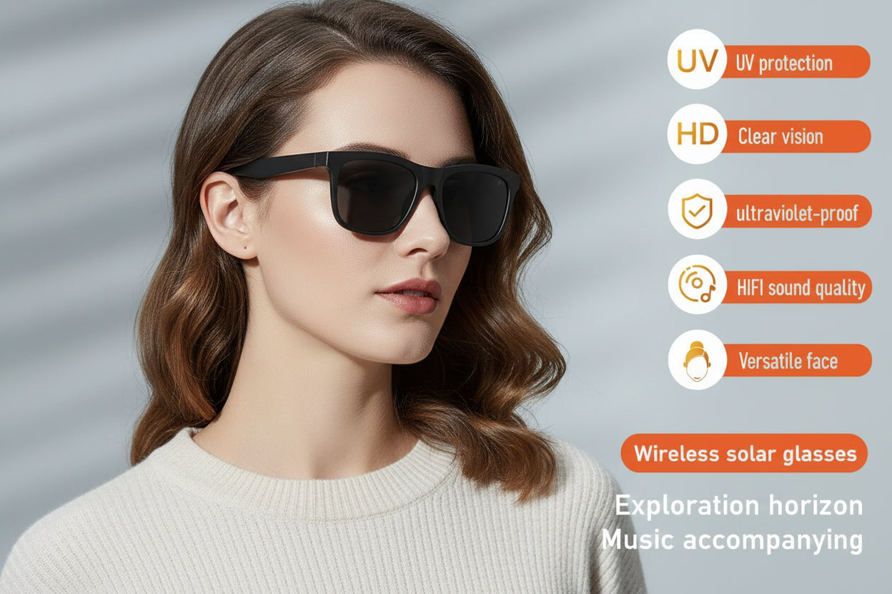 New Smart Bluetooth V5.3 Sunglasses Glasses Call Outdoor Sports Headphones HIFI Black Technology Anti-touch UV For Men And Women