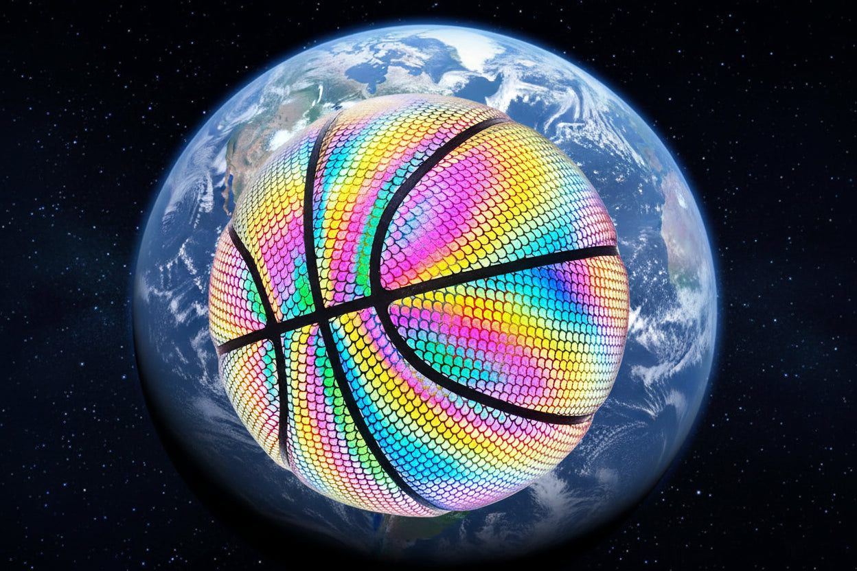 Jeu Basketball Holographic Glowing Reflective Basketball Luminous Glow Basketball