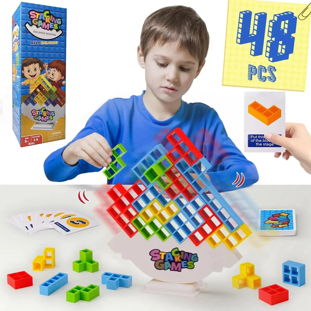Jeu Building Block Brick Toy Balance Stacked Tetra Tower Game Swing High Russian Building Blocks Stack Kid Desktop Toy
