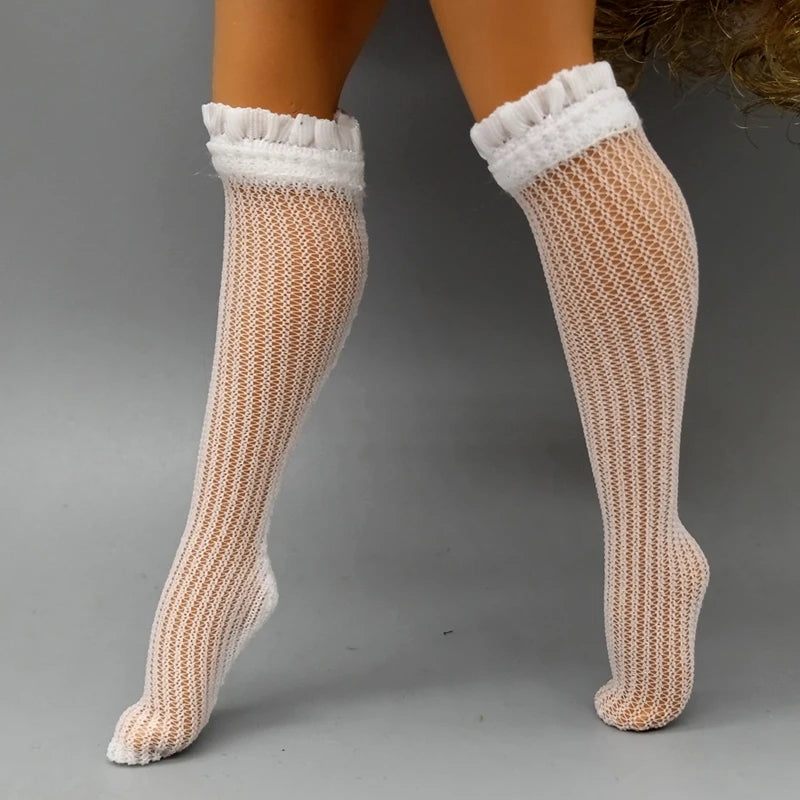 Suitable 25CM Winter Dolls Fishnet Stockings Rainbow Striped Socks For Dolls Girls Christmas Gift