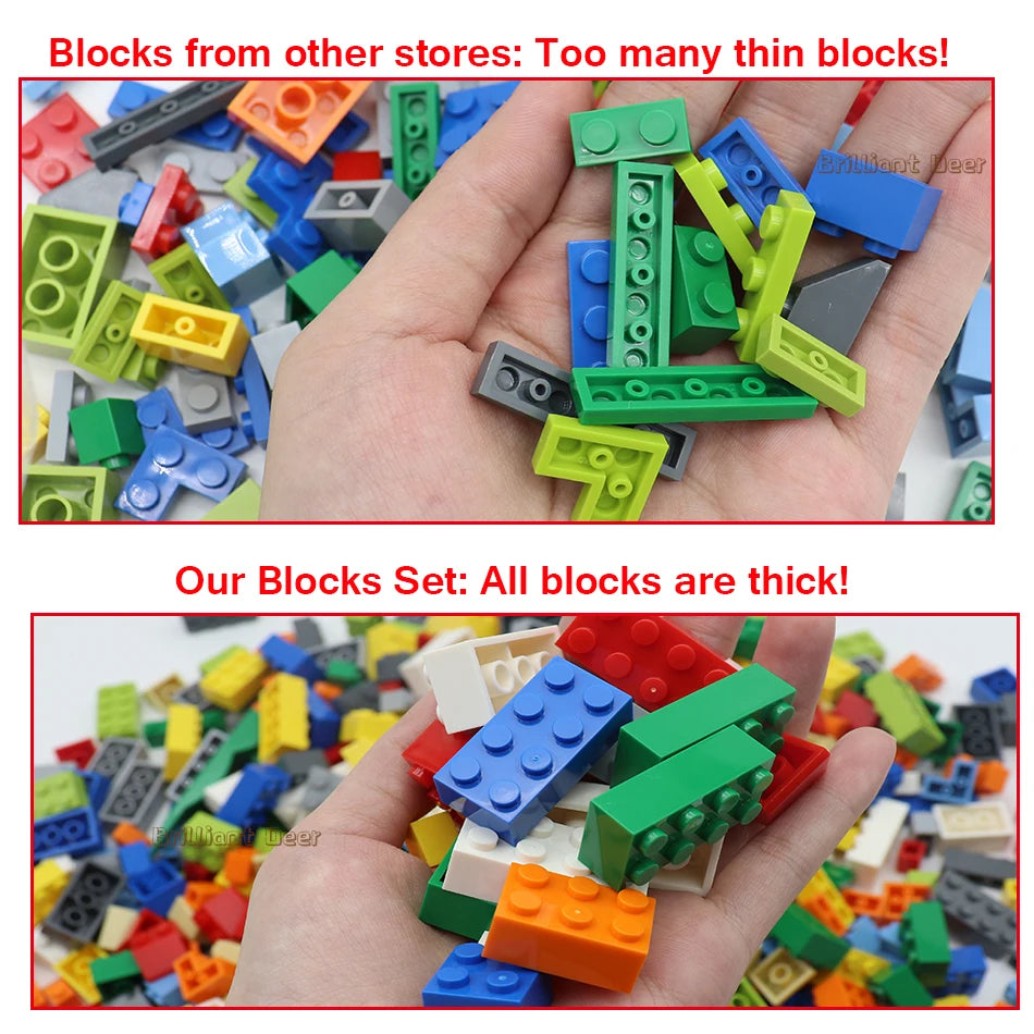 DIY Creative Classic Bricks Bulk Set MOC City Constructor Parts Building Blocks Educational Children Toys Kids Christmas Gift