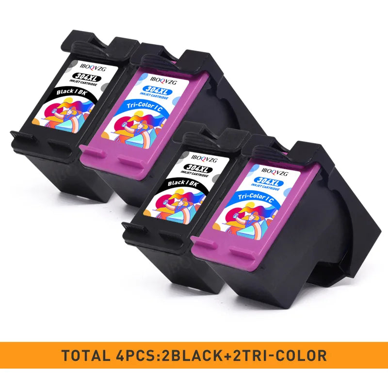 IBOQVZG 304XL Ink Cartridge For HP304 For HP 304 XL Deskjet ENVY Officejet 2620 2630 2632 3730 5020 5032 Printer