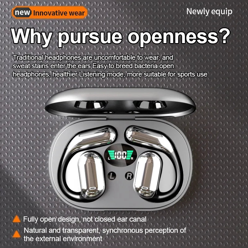 EARDECO Wireless Headphones OWS Sports Open Bluetooth Earphones with Mic Noise Reduction HD Calls Headphones with Long Battery