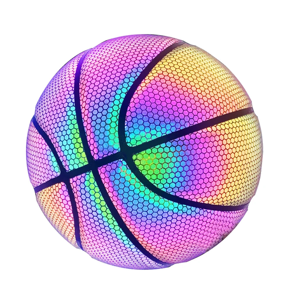 Jeu Basketball Holographic Glowing Reflective Basketball Luminous Glow Basketball