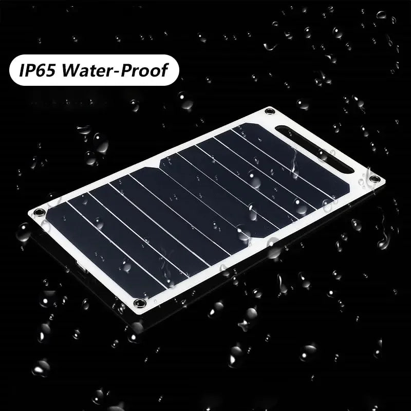 LED 30W Solar Panel With USB Waterproof Outdoor Hiking And Camping Portable Battery Mobile Phone Charging Bank Charging Panel 6.8V