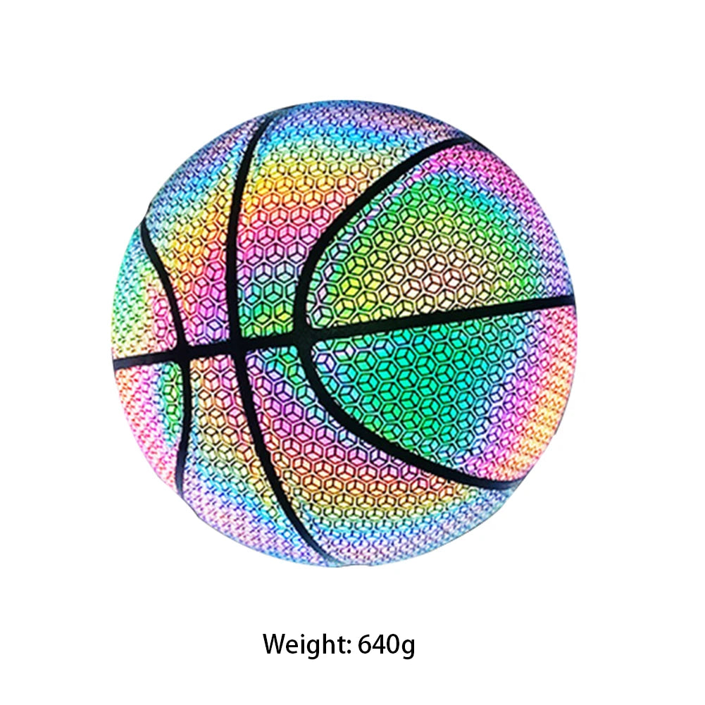 Jeu Basketball Holographic Glowing Reflective Basketball Luminous Glow Basketball
