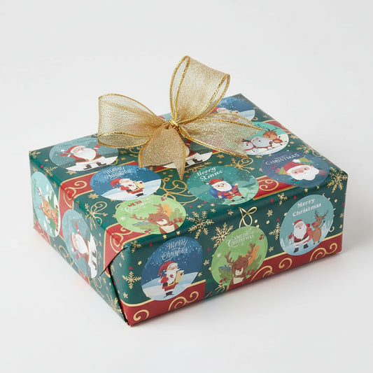 500pcs Merry Christmas Stickers 1 inch Round Christmas Tags Stickers for kids Gift Baking Package Envelope Stationery Decor