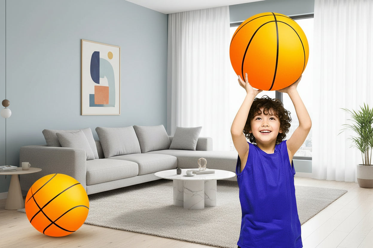 Jeu Bouncing Mute Ball Indoor Silent Basketball 21/24/30cm Foam Basketball Silent Soft Ball Air Bounce Basket Ball Kids Toy