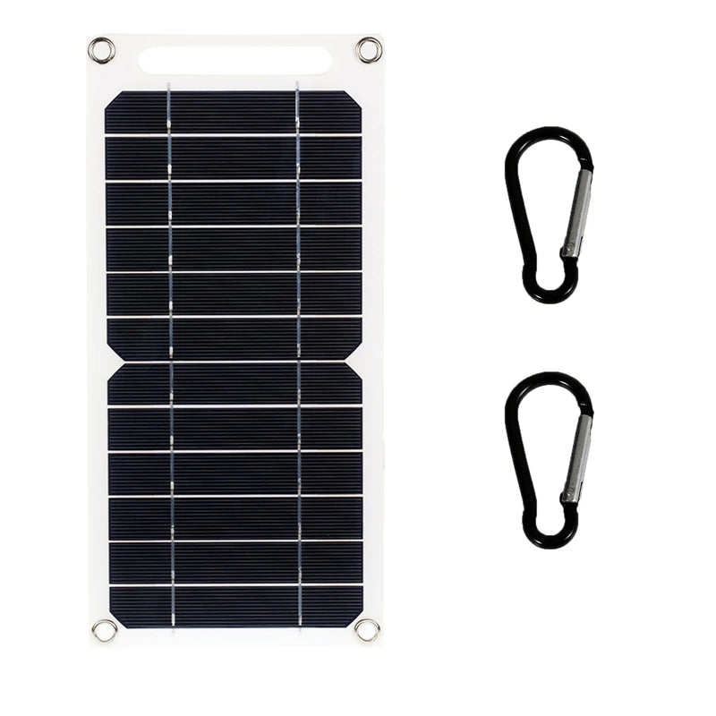 LED 30W Solar Panel With USB Waterproof Outdoor Hiking And Camping Portable Battery Mobile Phone Charging Bank Charging Panel 6.8V