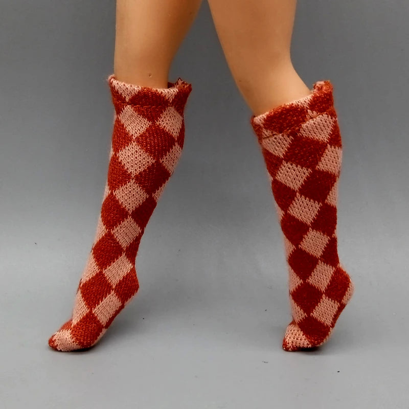 Suitable 25CM Winter Dolls Fishnet Stockings Rainbow Striped Socks For Dolls Girls Christmas Gift