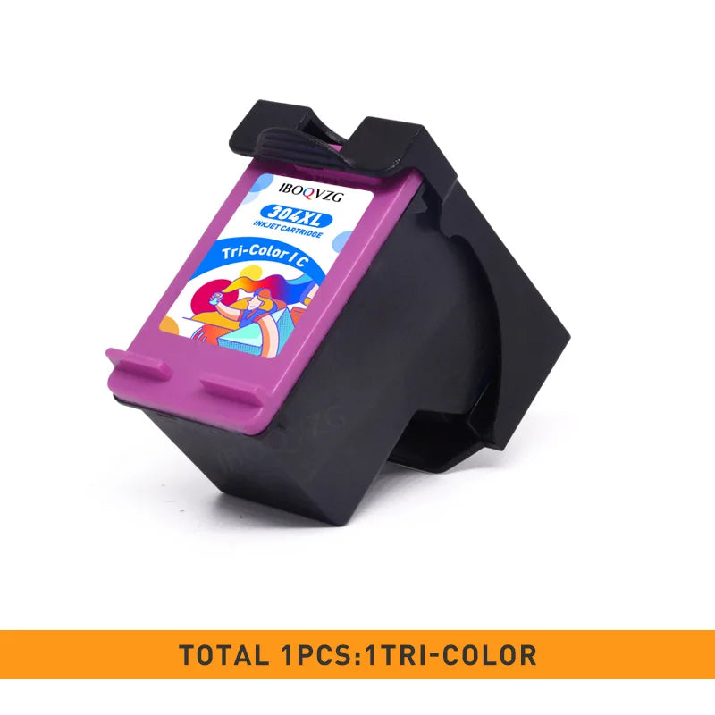 IBOQVZG 304XL Ink Cartridge For HP304 For HP 304 XL Deskjet ENVY Officejet 2620 2630 2632 3730 5020 5032 Printer