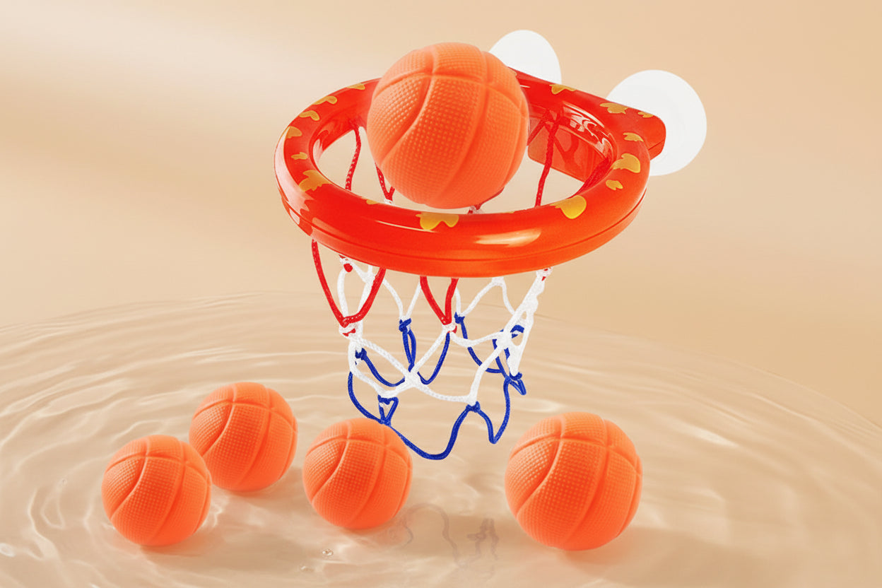 Jeu Baby Bath Toy Mini Shooting Basket Frame Toys Bathtub Shooting Basketball Play Water Game Toy Set with 3 Balls for Kids Children