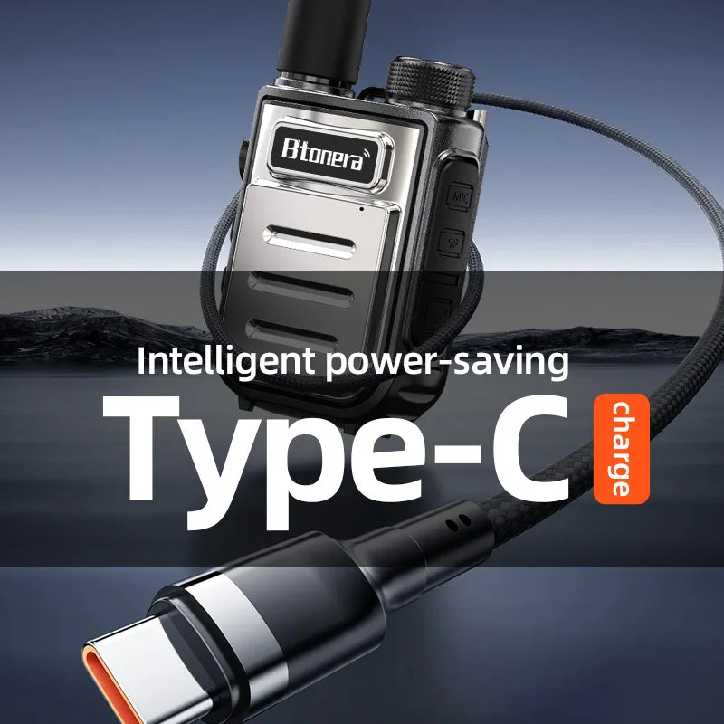 BTONERRA BT230 Mini Walkie Talkie TYPE-C Rechargeable  Handheld  1-3km Radio Transceiver Interphone Child Christmas Toys Gifts