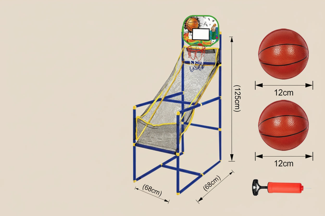 Enjoyable Arcade Basketball Game Set - Indoor/Outdoor Dual Play, Easy Setup with Pump & Balls, Ideal Holiday & Birthday Gift