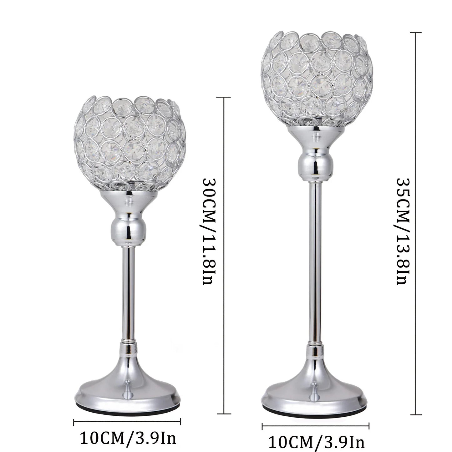 Crystal Tealight Candle Holders, Metal Glass Candlesticks, Wedding Table Centerpiece, Christmas Party, Home Decoration