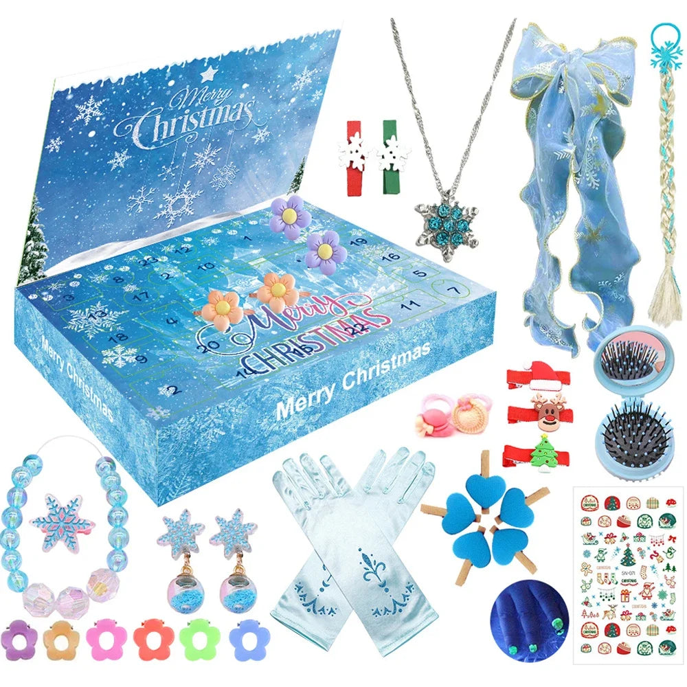 Jeu Kids Christmas Advent Calendar Box 24days Countdown Calendar Jewelry Gift Box for Girls Kids New Year Christmas Gift