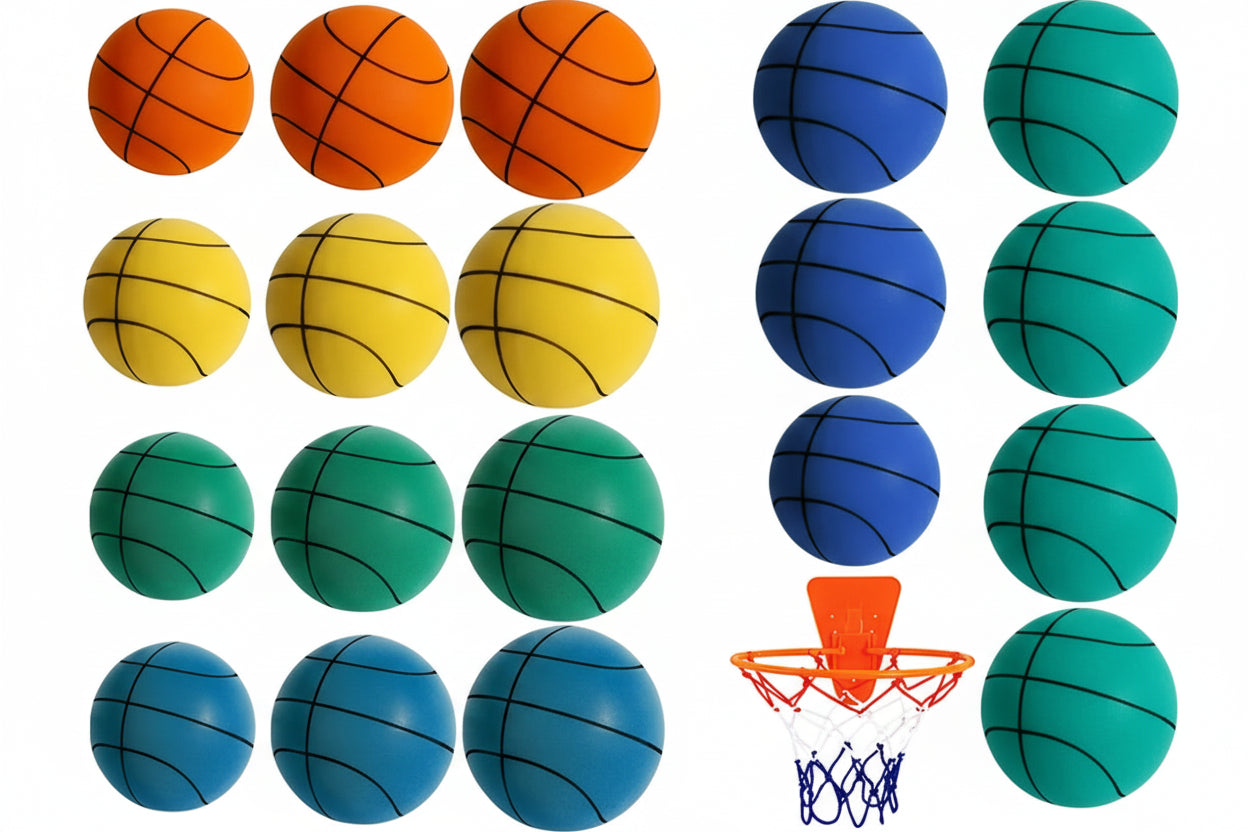 Jeu Kids Bouncing Mute Basketball 18/21/24CM Indoor Silent Basketball Foam Balls 3/5/7 Size Basketball High-Resilience Basket Ball