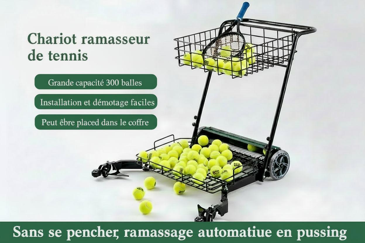 genuine tennis ball pickup cart  bucket ball pick cart  basket  tennis ball basket  push-pull bal