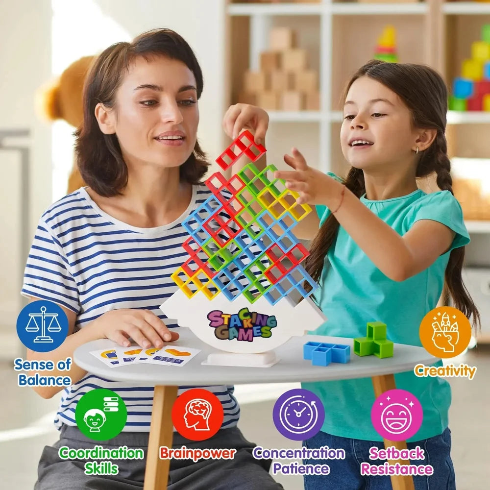 Jeu Building Block Brick Toy Balance Stacked Tetra Tower Game Swing High Russian Building Blocks Stack Kid Desktop Toy