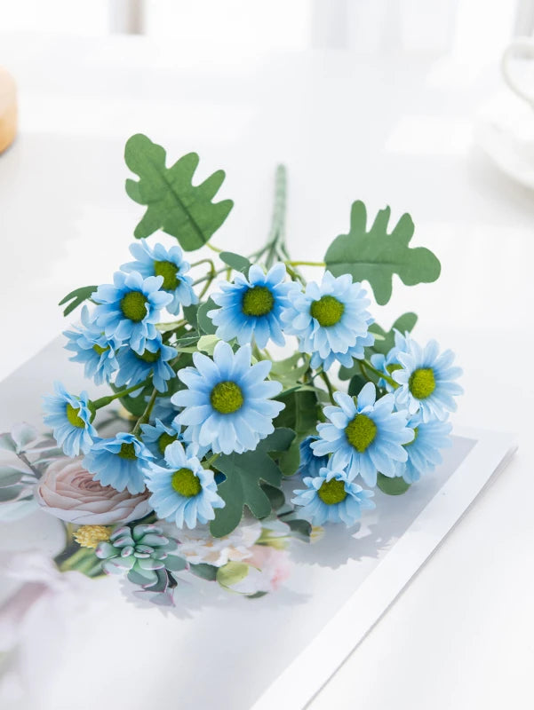 21 Heads Autumn Silk Daisy Bouquet Festival Vase for Home room Wedding outdoor Decoration Household  Artificial Flowers diy Gift