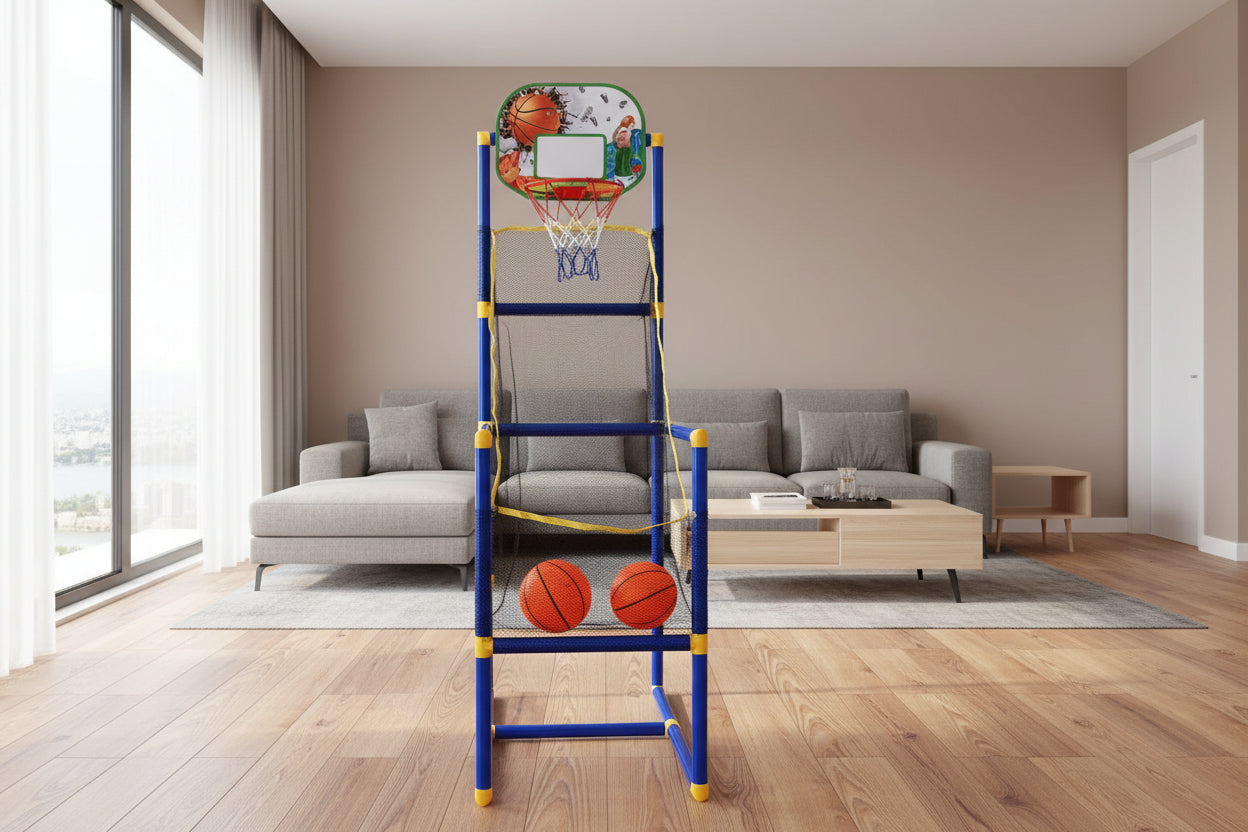 Enjoyable Arcade Basketball Game Set - Indoor/Outdoor Dual Play, Easy Setup with Pump & Balls, Ideal Holiday & Birthday Gift