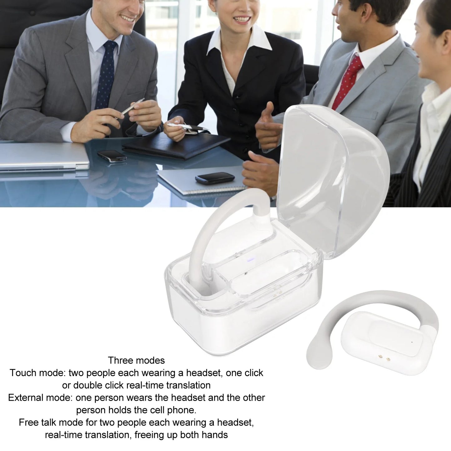 Translator Earphones Real Time Language Translator Earbuds Intelligent Noise Reduction 144 Languages Online for Business