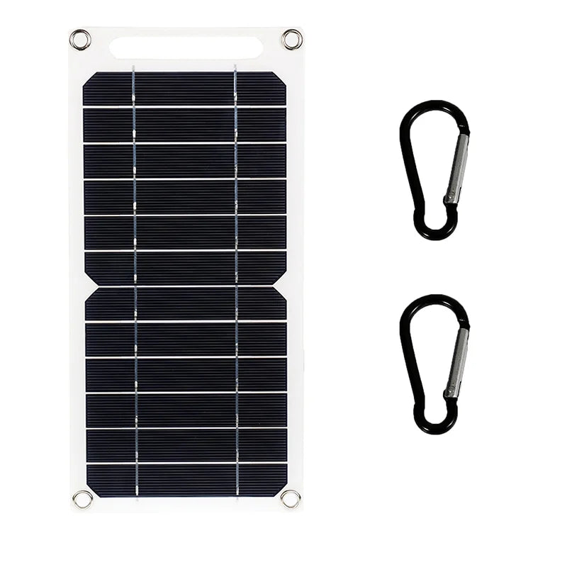 LED 30W Solar Panel With USB Waterproof Outdoor Hiking And Camping Portable Battery Mobile Phone Charging Bank Charging Panel 6.8V