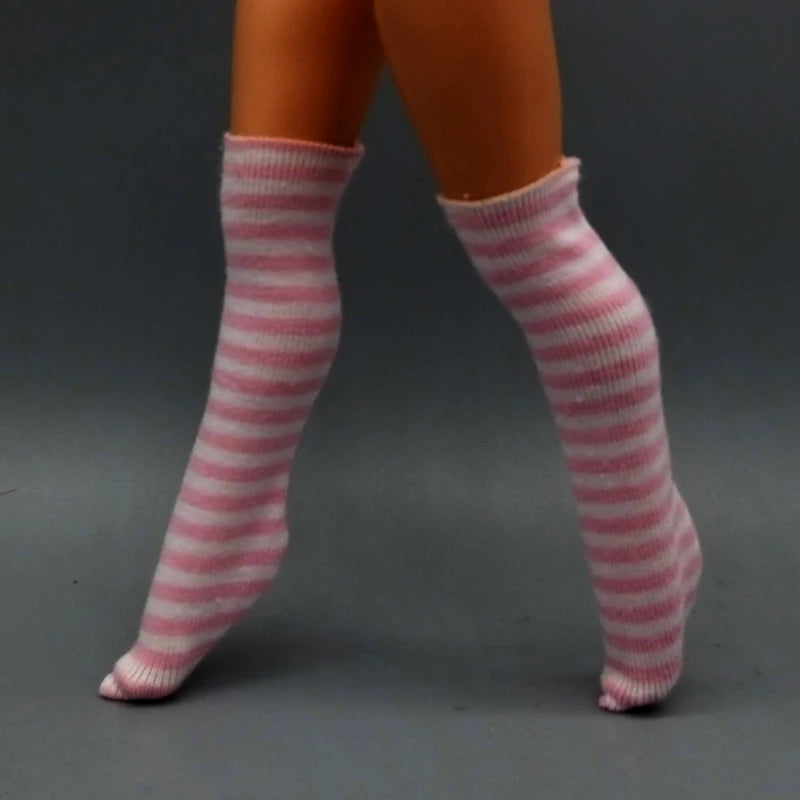 Suitable 25CM Winter Dolls Fishnet Stockings Rainbow Striped Socks For Dolls Girls Christmas Gift