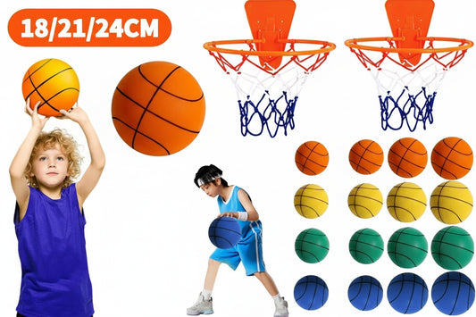 Jeu Kids Bouncing Mute Basketball 18/21/24CM Indoor Silent Basketball Foam Balls 3/5/7 Size Basketball High-Resilience Basket Ball