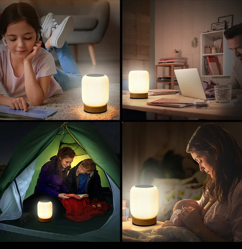 Night Light Touch Lamp for Bedrooms Living Room Portable Dimmable 3 Color Temperatures Bedside Lamps Rechargeable Table Lights