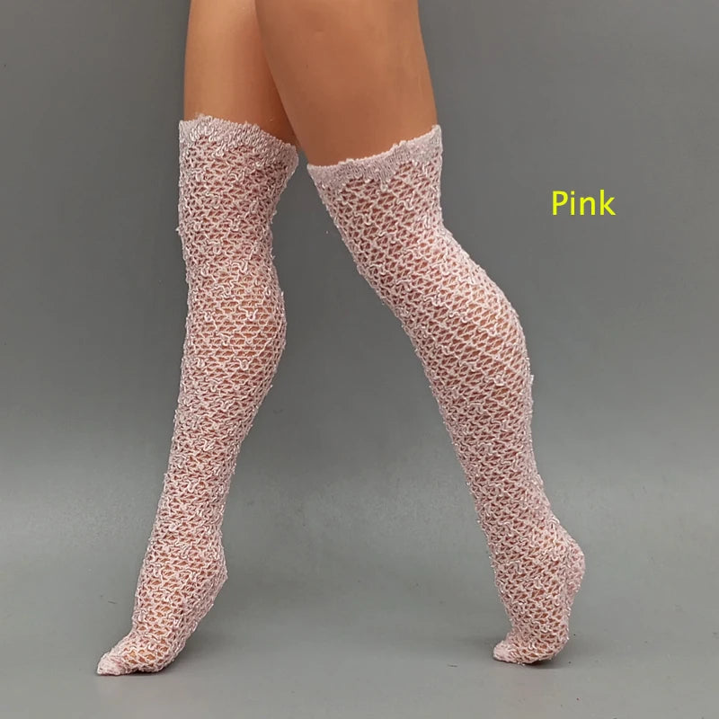 Suitable 25CM Winter Dolls Fishnet Stockings Rainbow Striped Socks For Dolls Girls Christmas Gift
