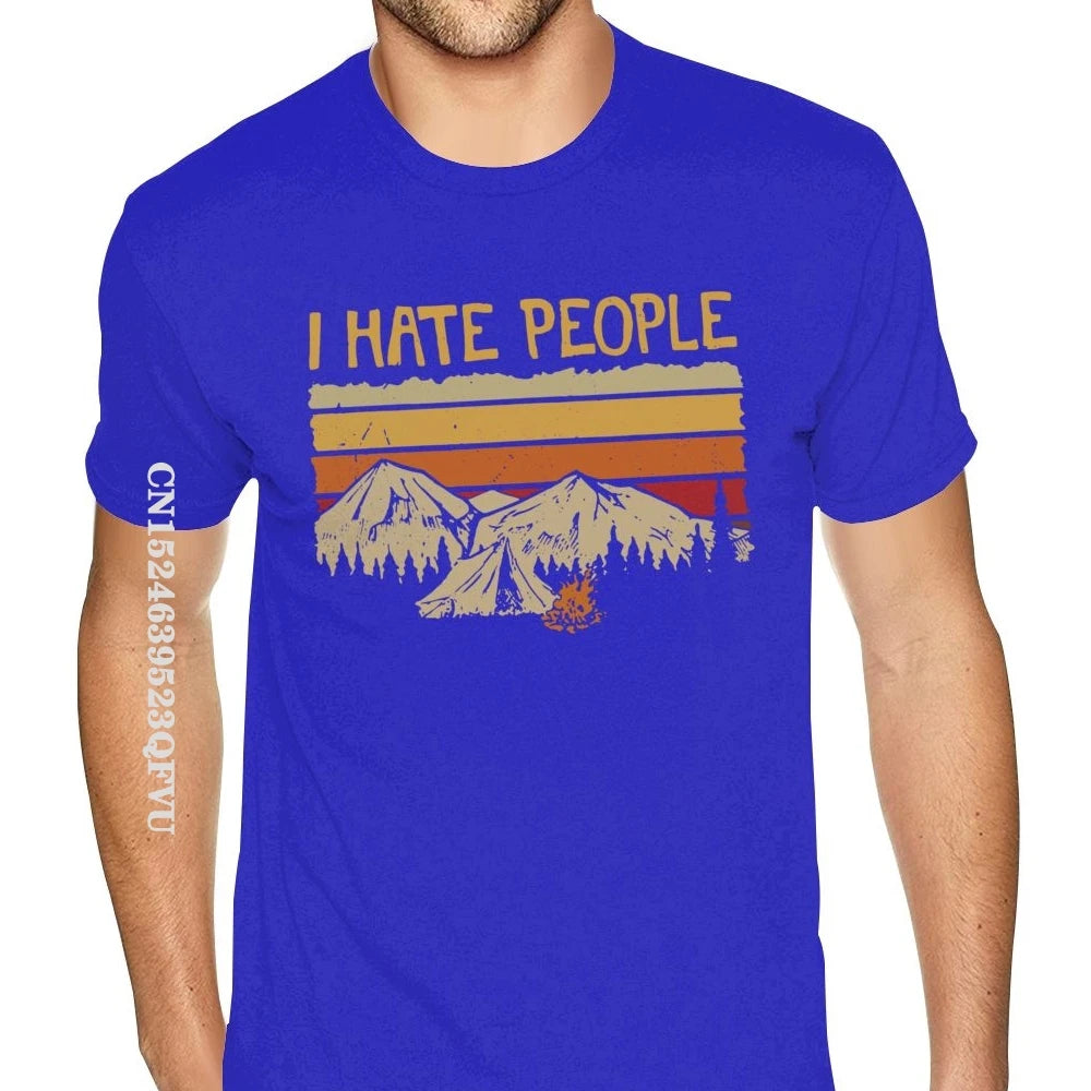 Christmas Mountain Camping I Hate People T-Shirt For Men Personalized Gothic Style Anime Tshirt Kawaii Gothic Style T Shirt